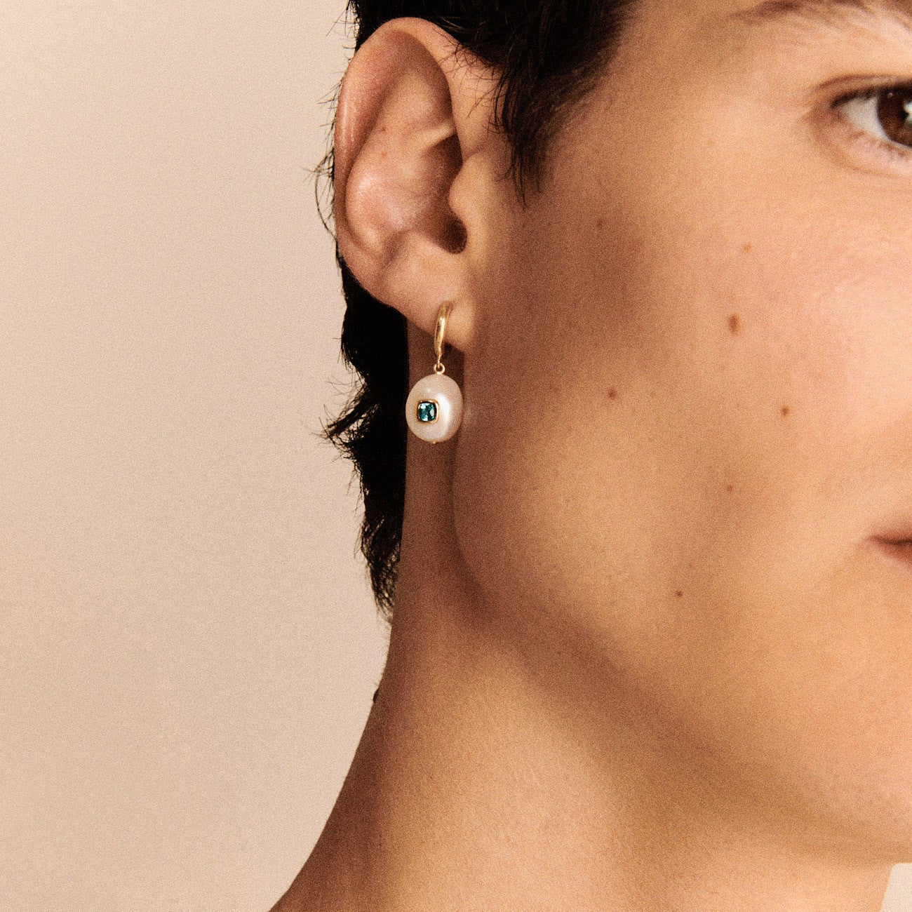 Eddie Topaz & Pearl Earrings