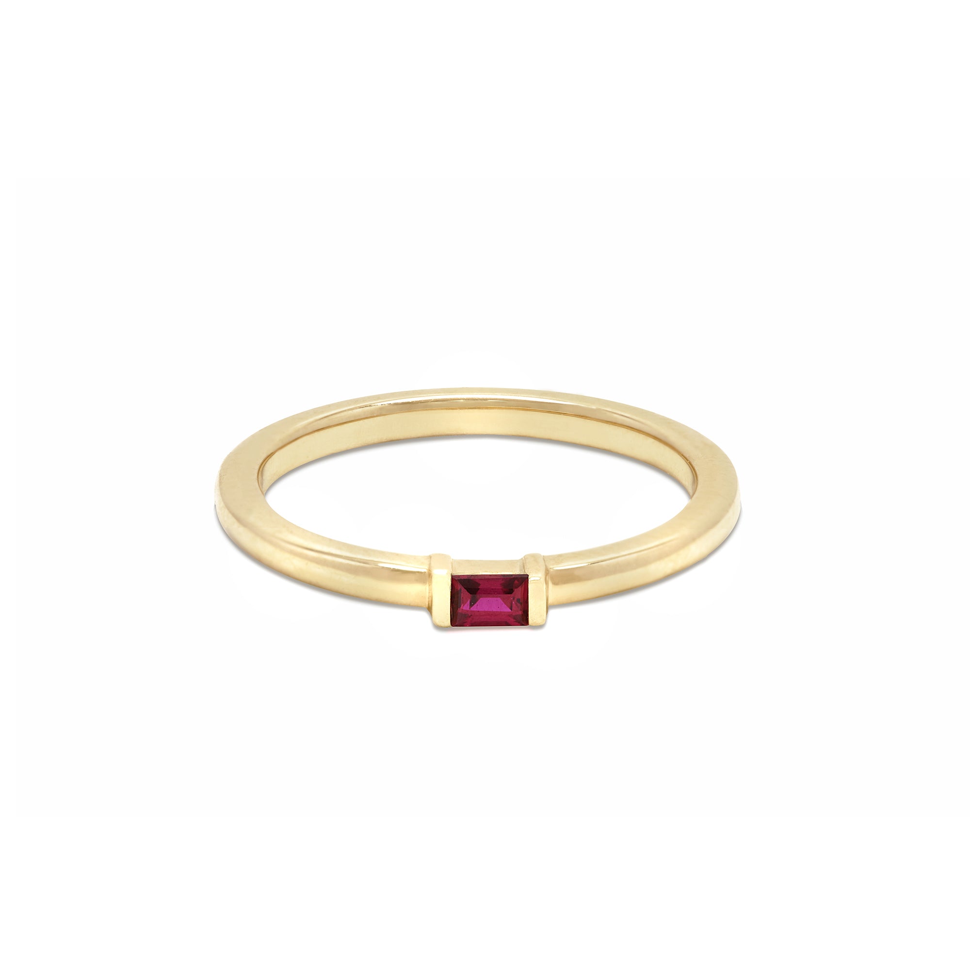Single Baguette Birthstone Stack Ring