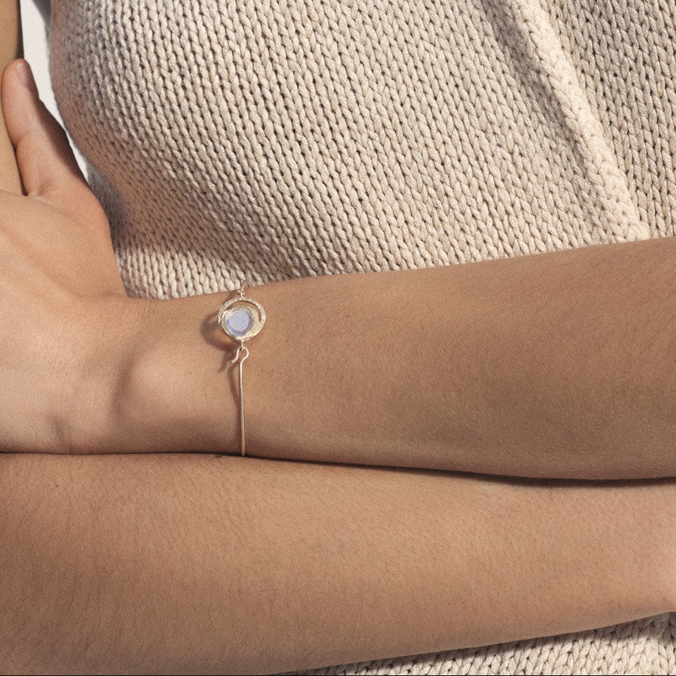 Gaia Moonstone & Diamond Bangle