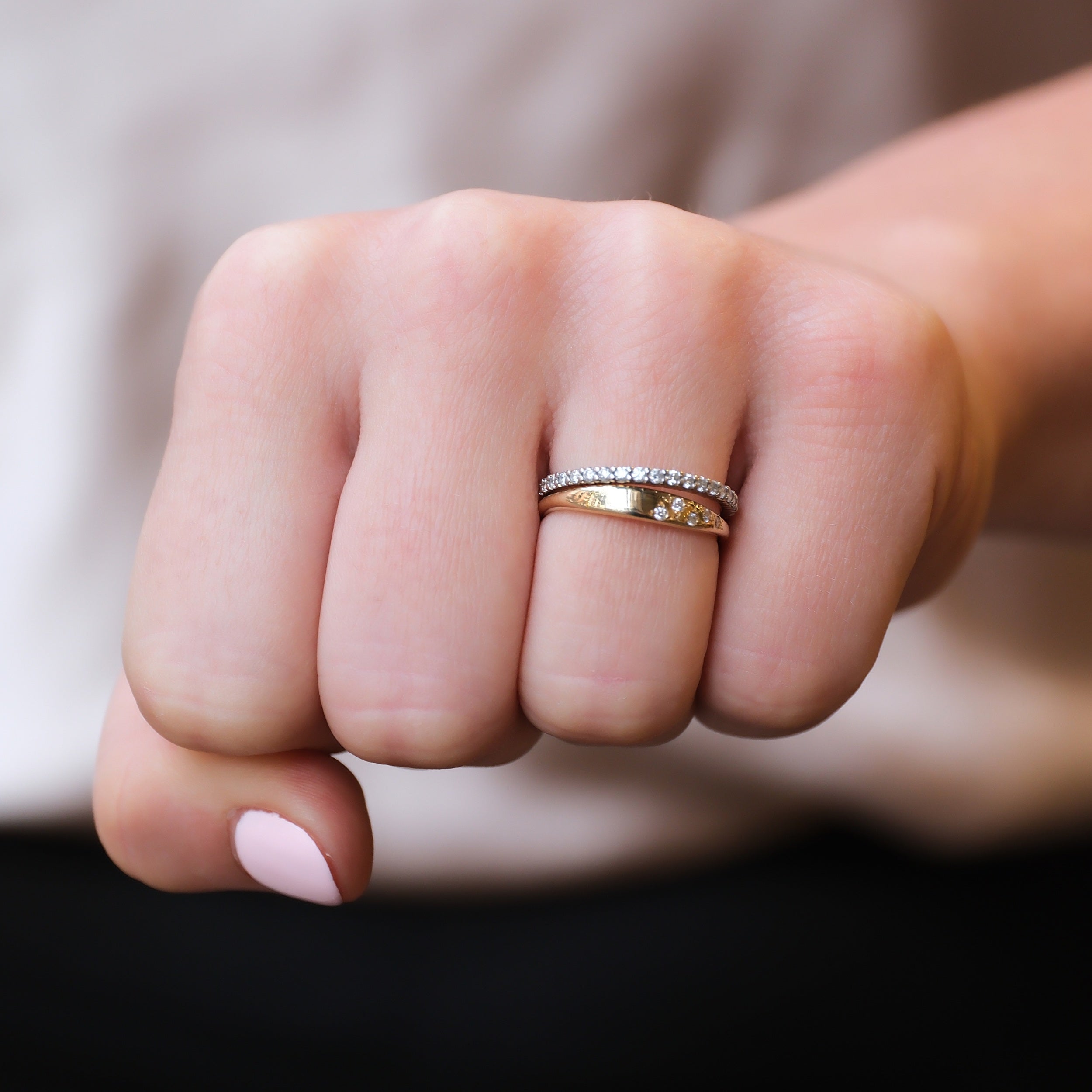 Tapered Five Cluster Diamond Ring