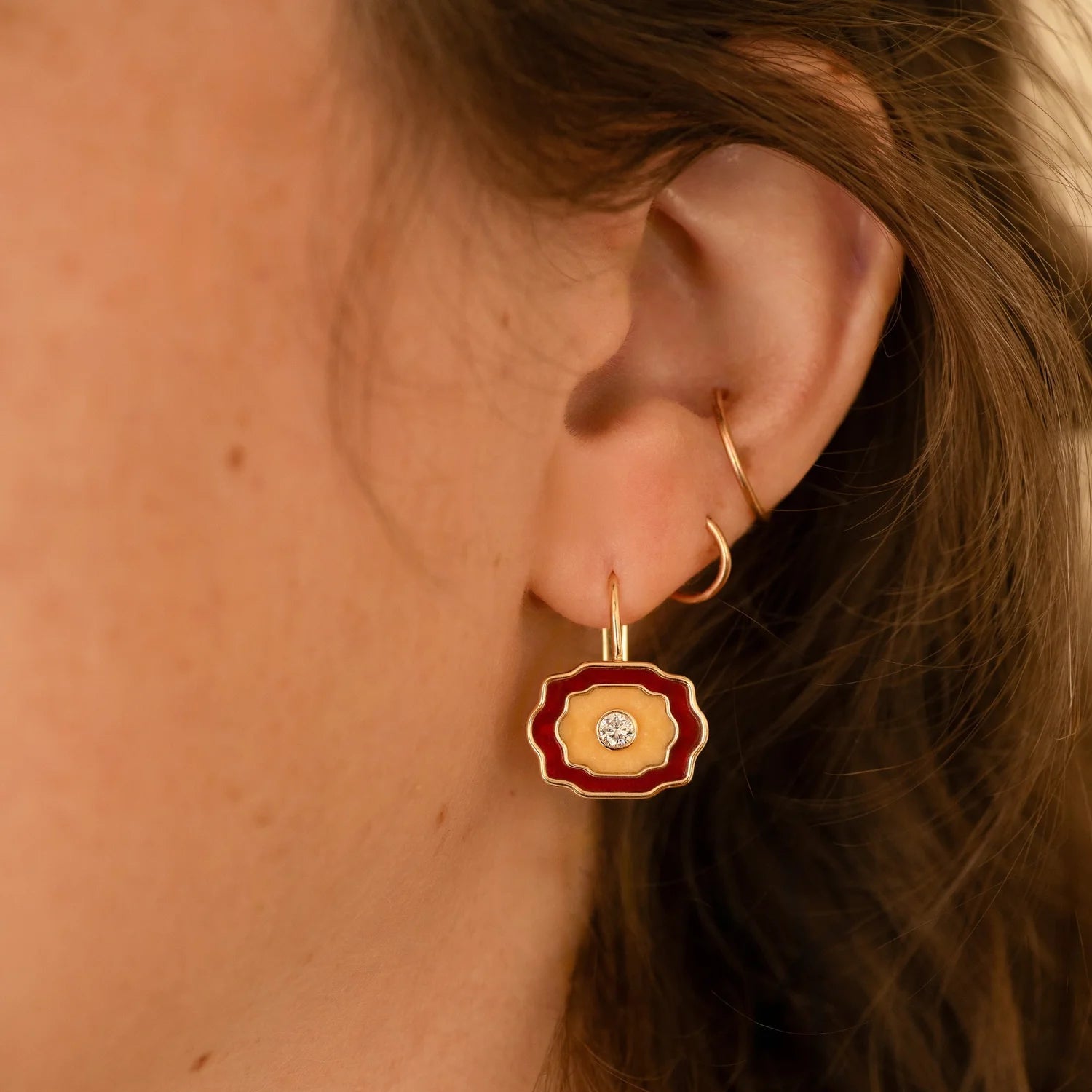 Agate & Jade Buckle Earrings