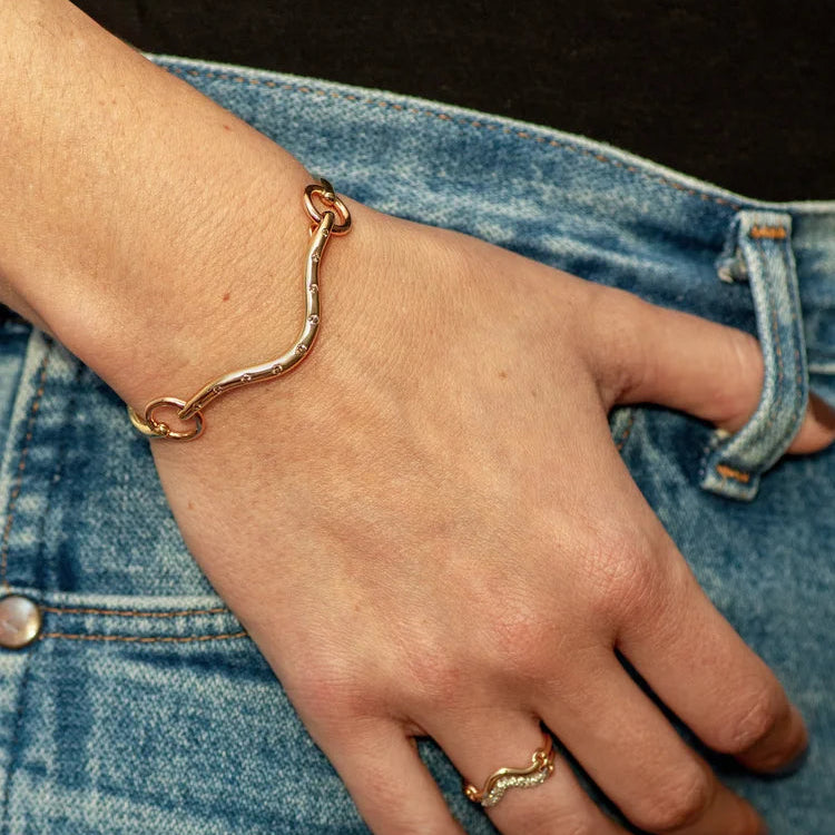 Champagne Diamond Horsebit Bracelet