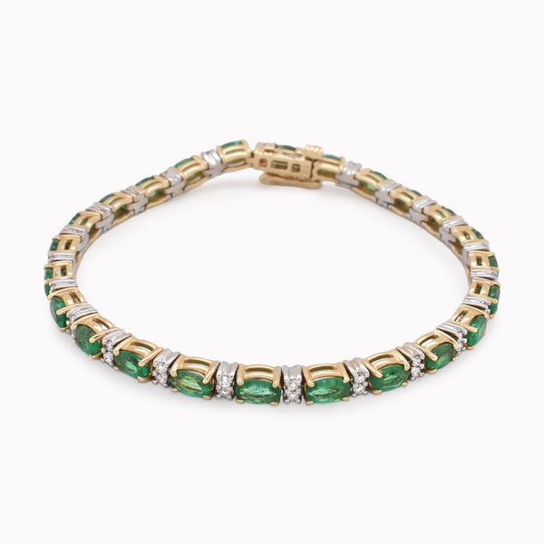 Mixed Emerald & Diamond Bracelet