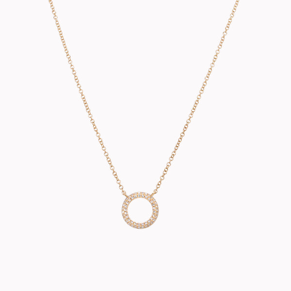 Pavé Diamond Open Circle Necklace