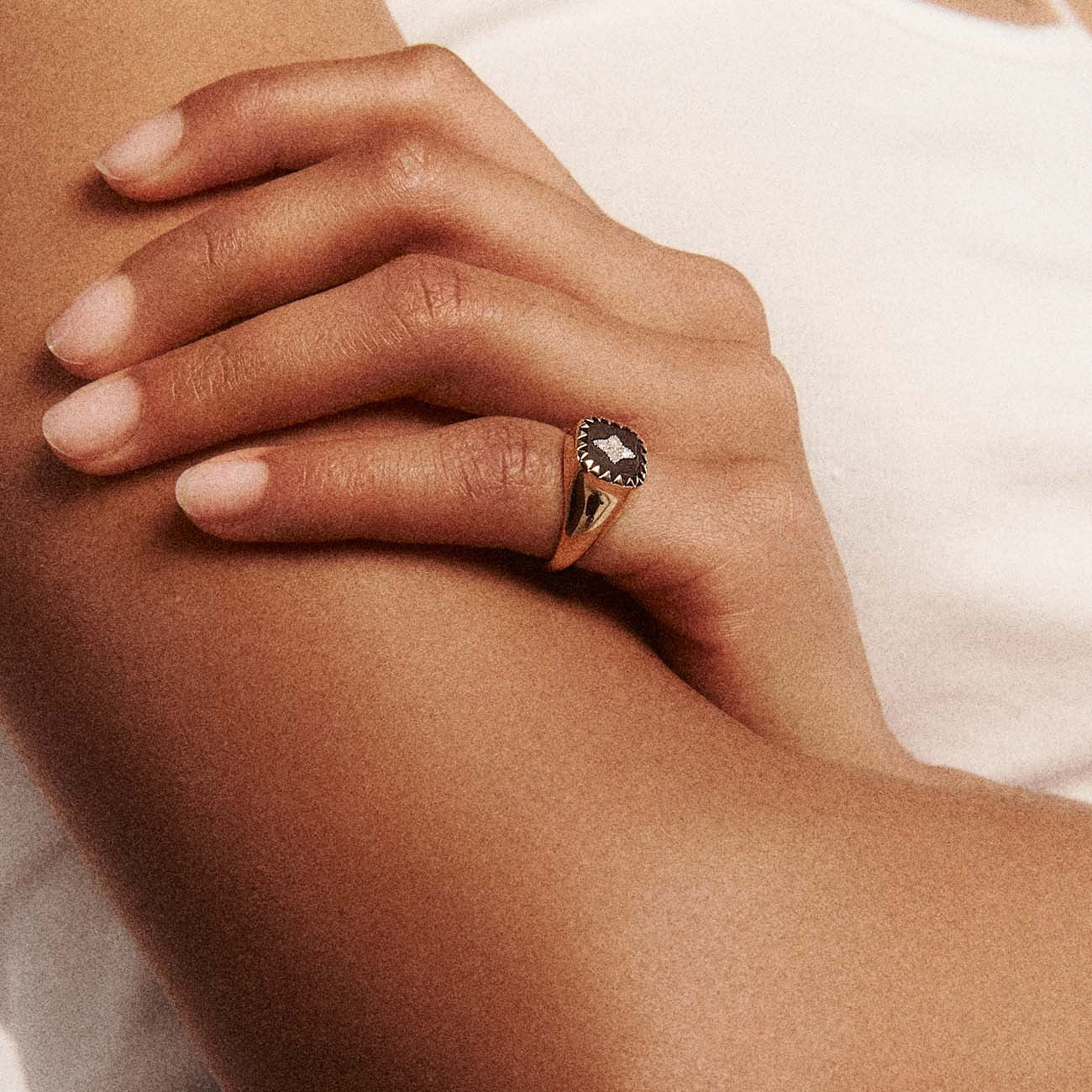 Pierrot Black Signet Ring