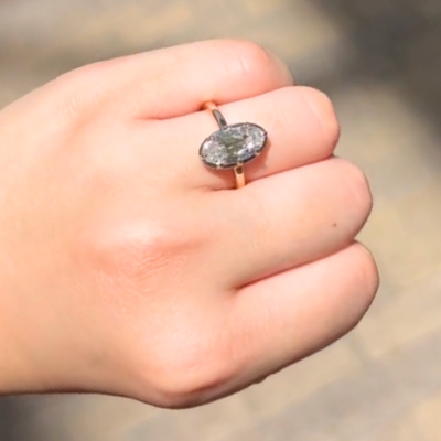 yellow gold and platinum engagement ring