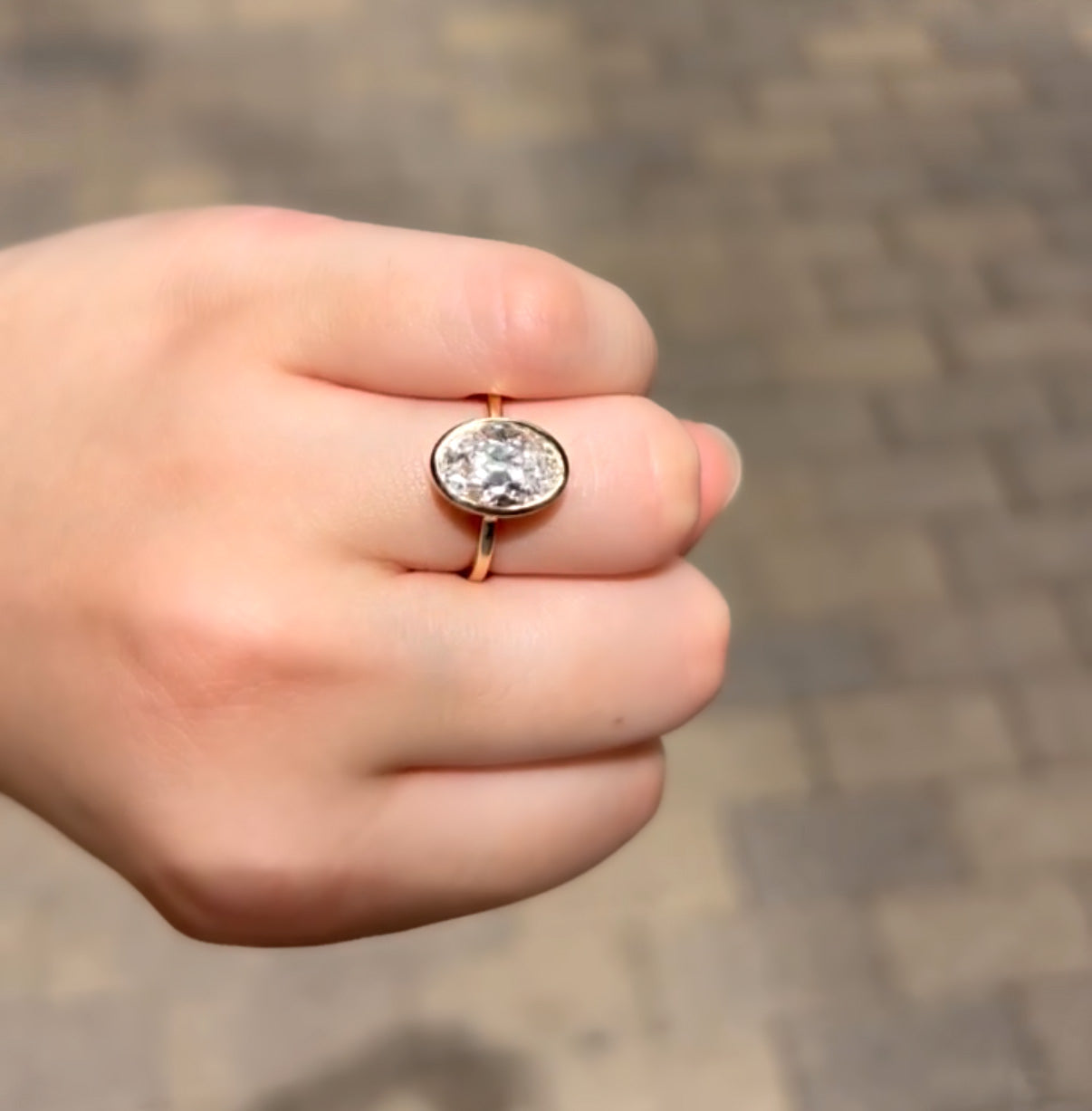 oval white diamond engagement ring