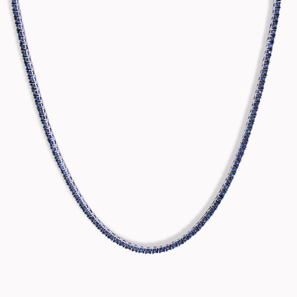 Blue Sapphire Tennis Necklace 5.17ct