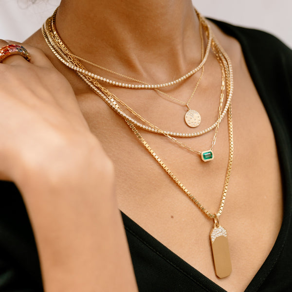 Petite Galaxy Diamond Disc Necklace - Eliza Page