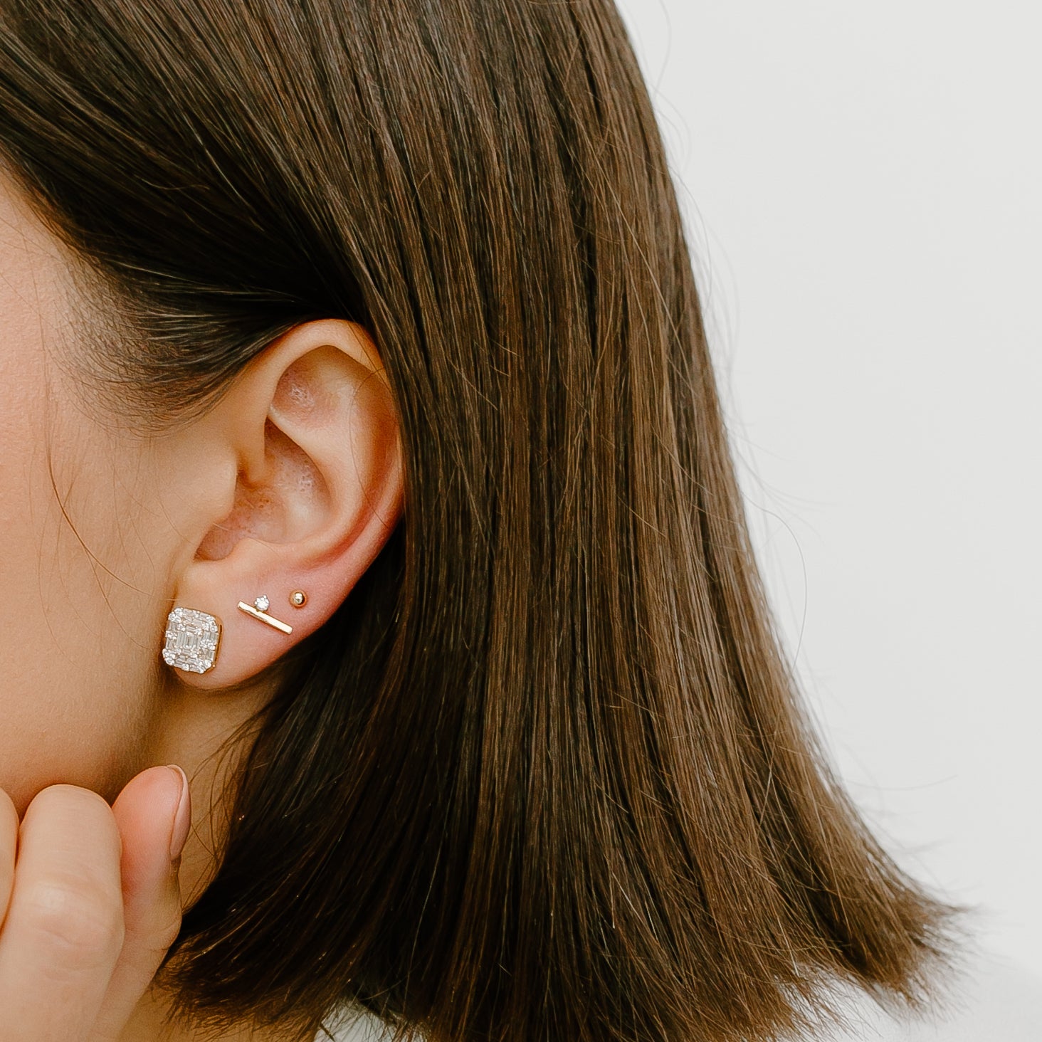 Mini Martini White Diamond Piercing Stud - Eliza Page