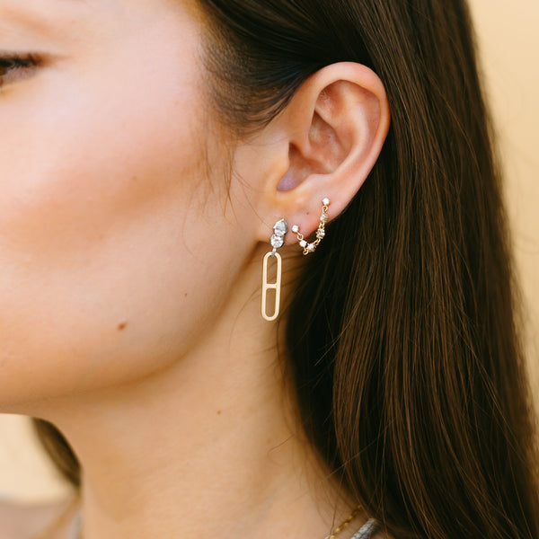 Double Diamond Chain Earring - Eliza Page
