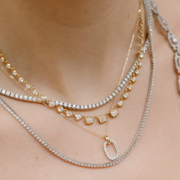 Elongated Diamond Necklace - Eliza Page
