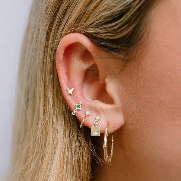 Diamond Hook Earrings - Eliza Page