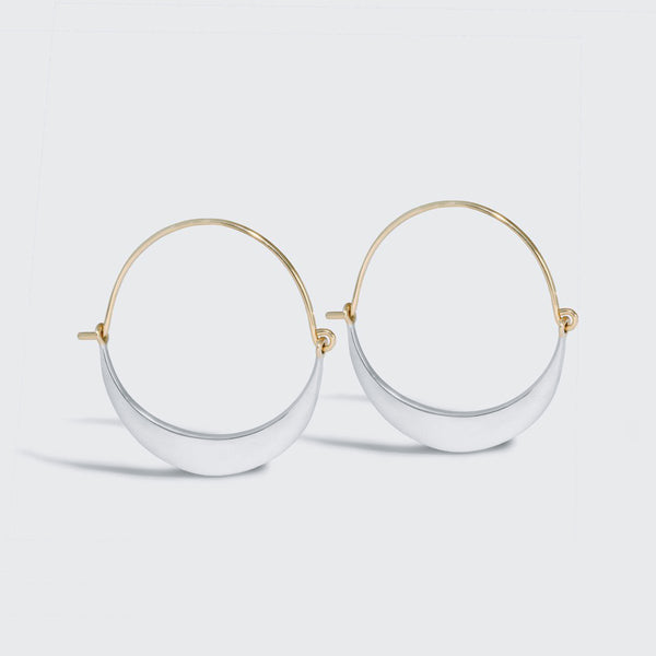 Refined Crescent Hoop Earrings - Eliza Page