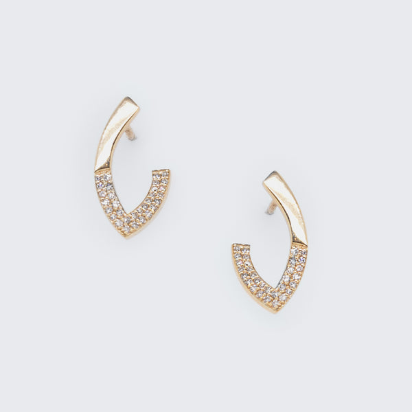 Marquis Pave Diamond Earrings - Eliza Page