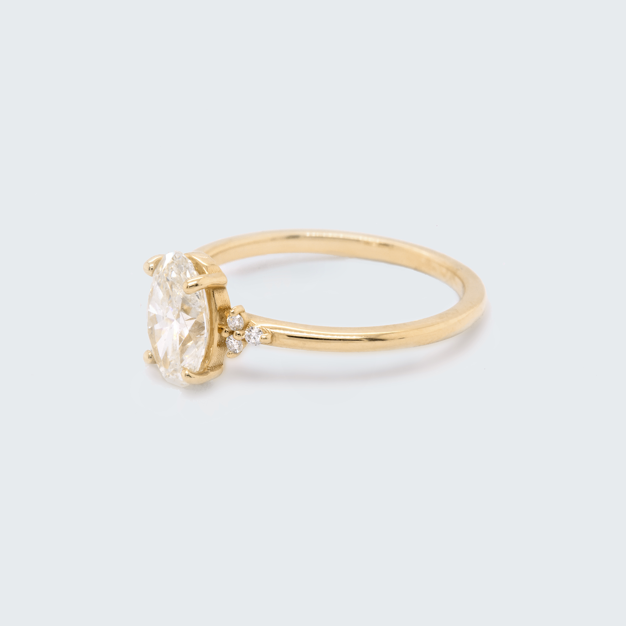 Anne 1.20ct Oval White Diamond Engagement Ring - Eliza Page