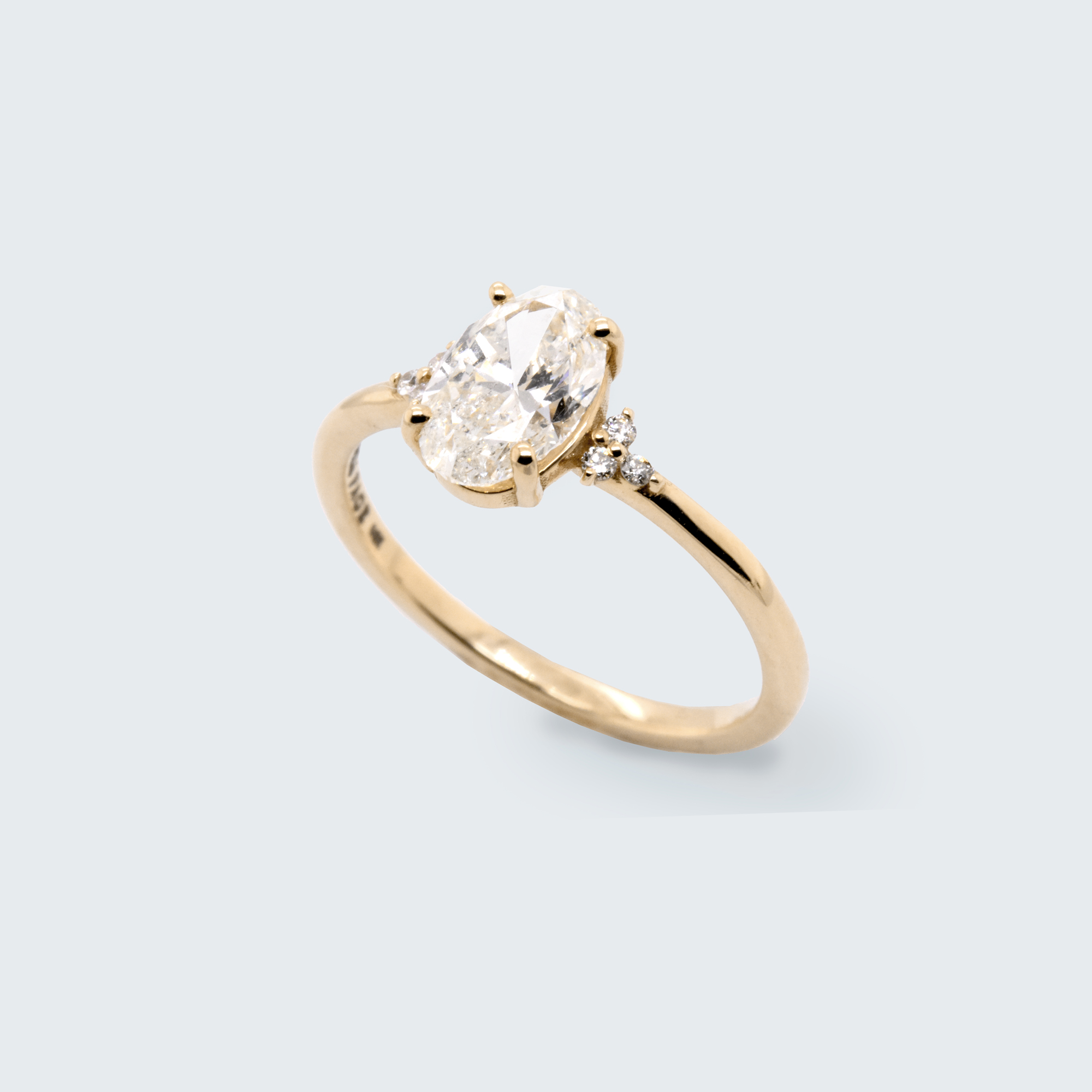 Anne 1.20ct Oval White Diamond Engagement Ring - Eliza Page