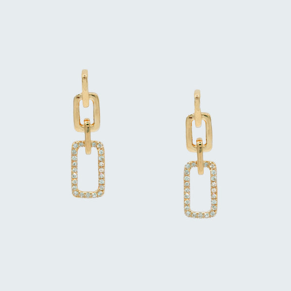 Large Diamond Chain Earrings - Eliza Page