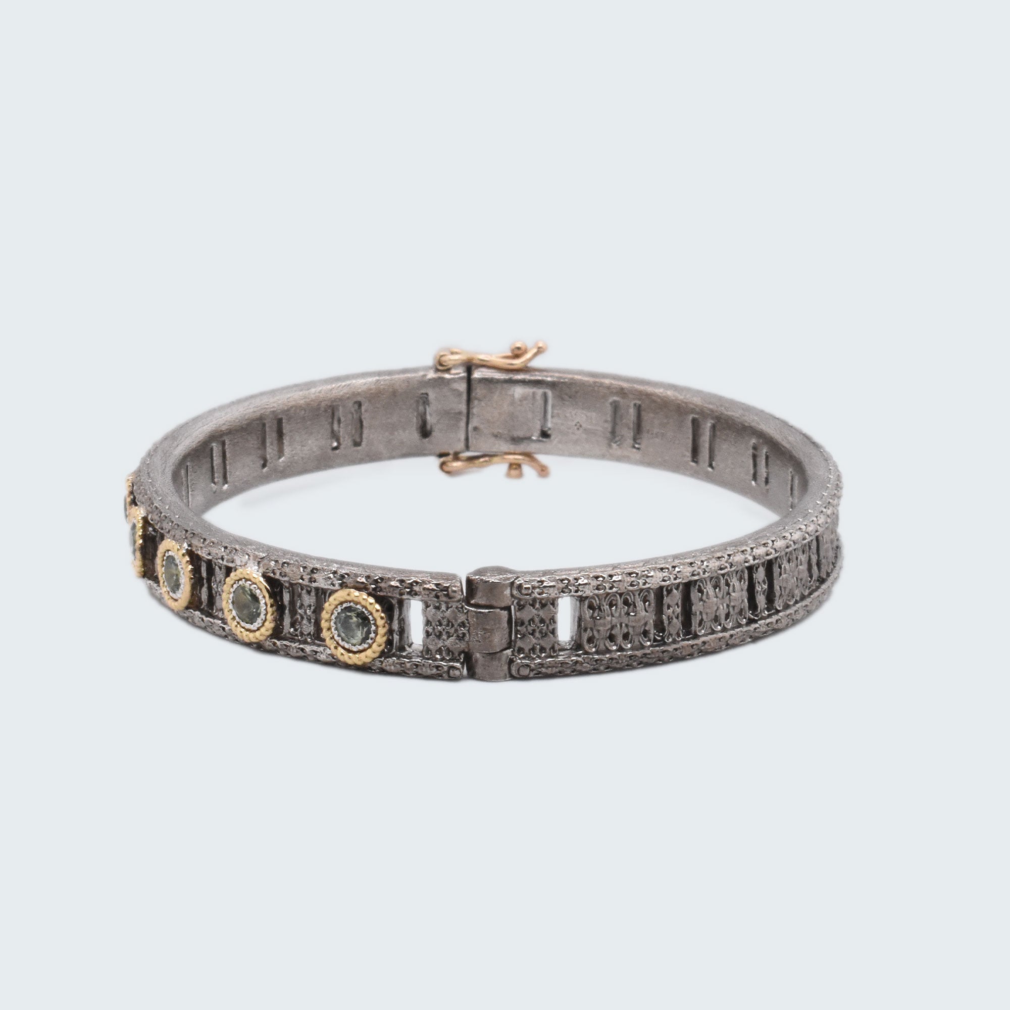 Blue Grey Sapphires Huggie Bracelet - Eliza Page