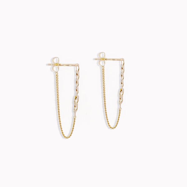 Curb Chain Front to Back Earrings