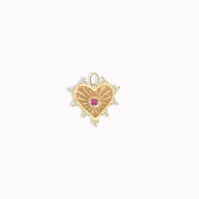 Mini (12mm) Radiant Heart Birthstone Medallion