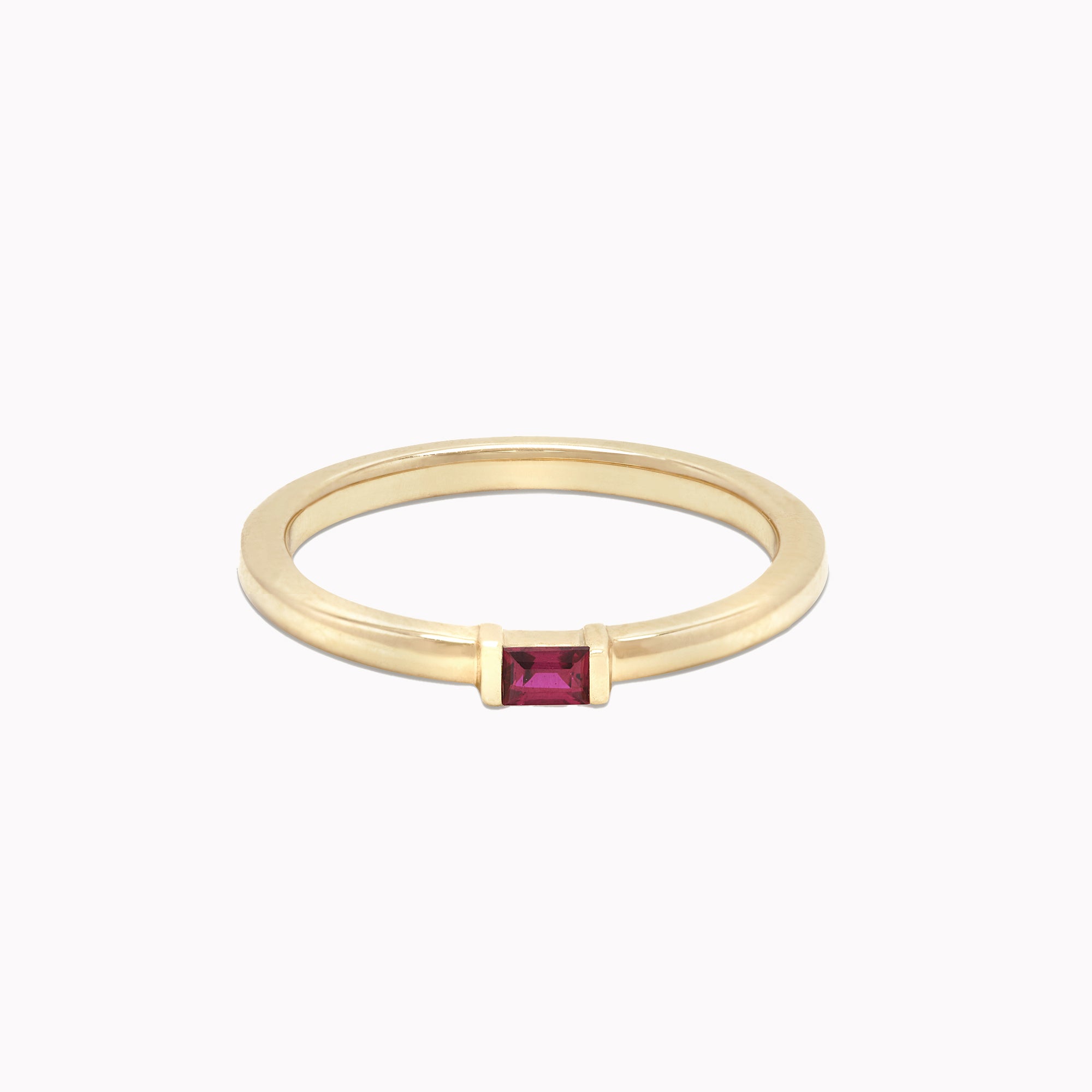 Single Baguette Birthstone Stack Ring
