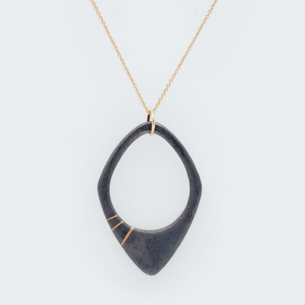 Large Freeform Silver & Gold Inlay Necklace - Eliza Page