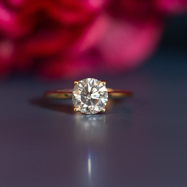 Marjorie 2.01ct Round White Diamond Engagement Ring - Eliza Page