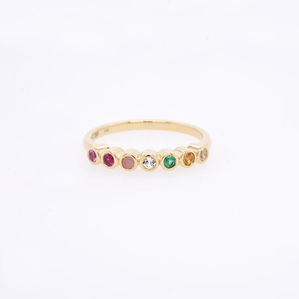 7 Stone "Protect" Stack Ring - Eliza Page