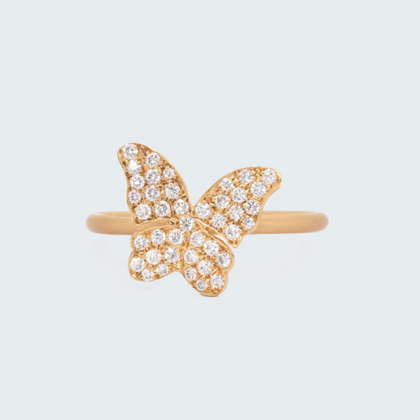 Pave Diamond Butterfly Ring - Eliza Page