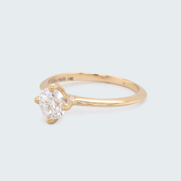 Carolina .80ct Round White Diamond Engagement Ring - Eliza Page