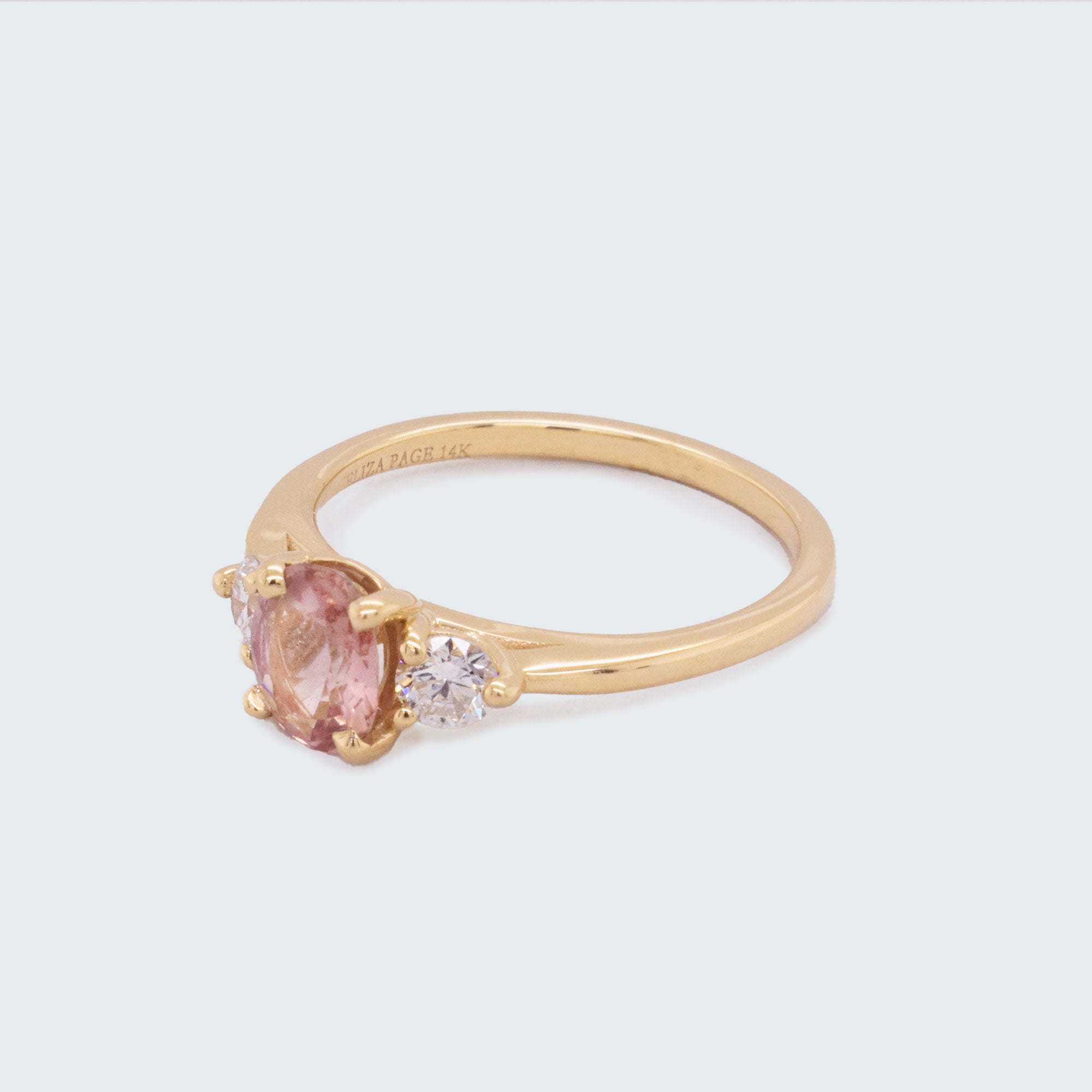 Cecile .88ct Oval Pink Sapphire Engagement Ring - Eliza Page