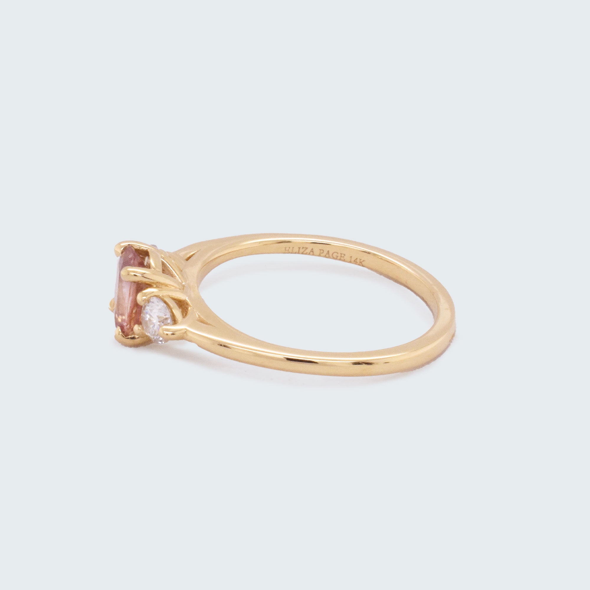 Cecile .88ct Oval Pink Sapphire Engagement Ring - Eliza Page