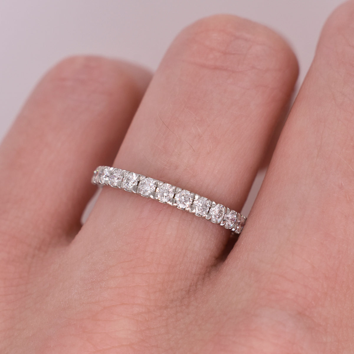 Platinum 7-Stone Diamond Eternity Ring with V Setting