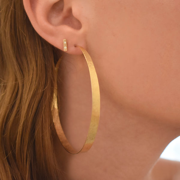 Large Forged Gold Hoops - Eliza Page