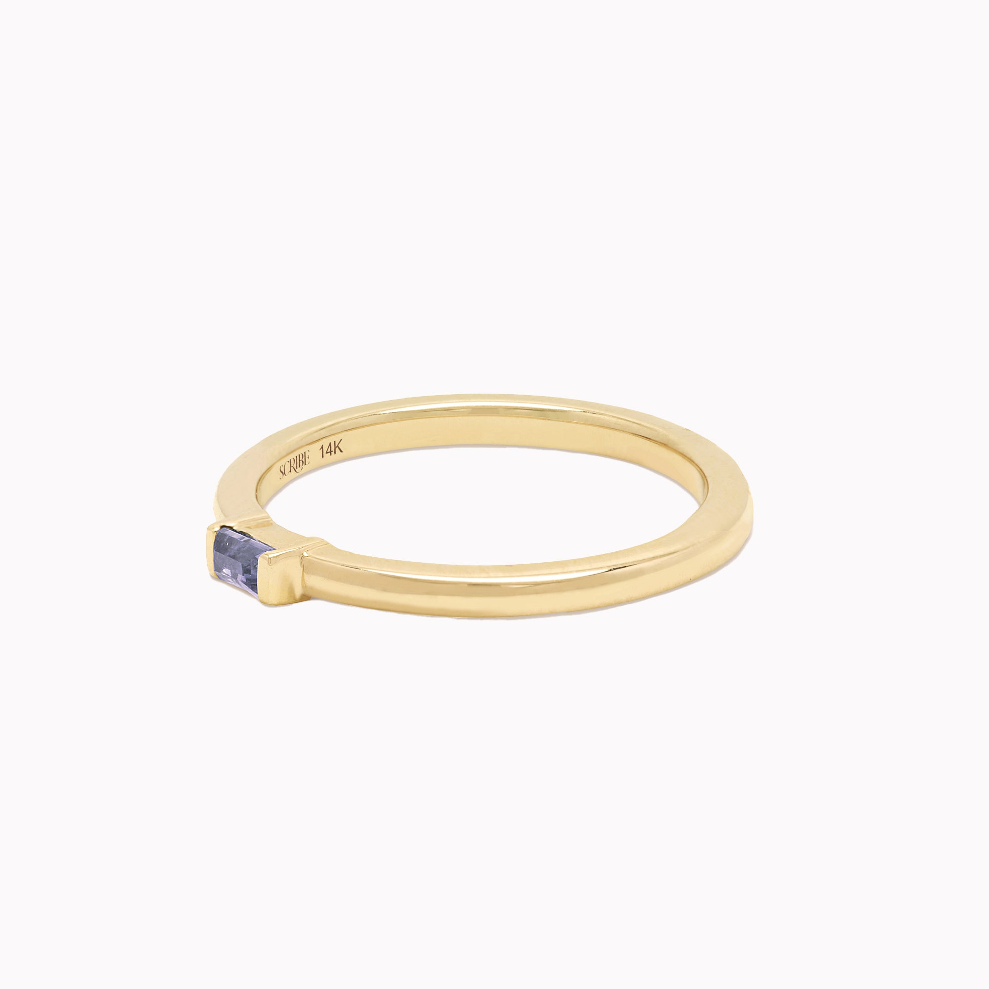 Single Baguette Birthstone Stack Ring