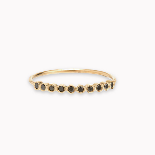 Black Diamond Bezel Stacking Ring