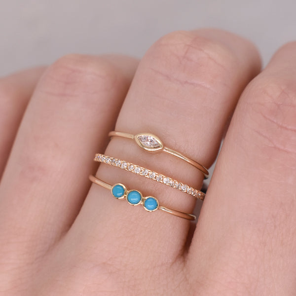 Triple Turquoise Stack Ring - Eliza Page