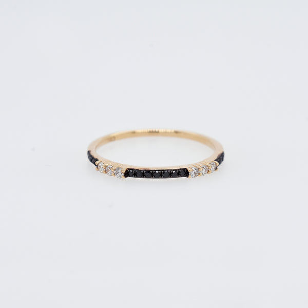 Black and White Diamond Stack Ring - Eliza Page