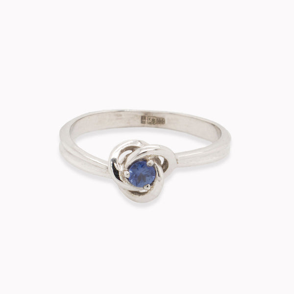 White Gold Sapphire Love Knot Ring