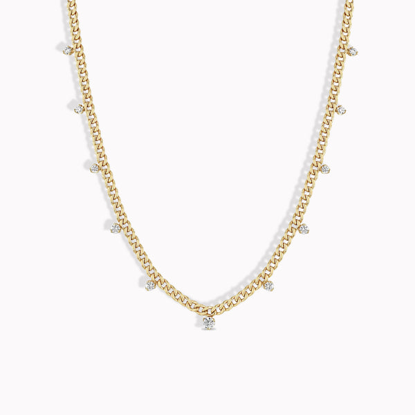 Curb Chain Graduating Diamond Necklace