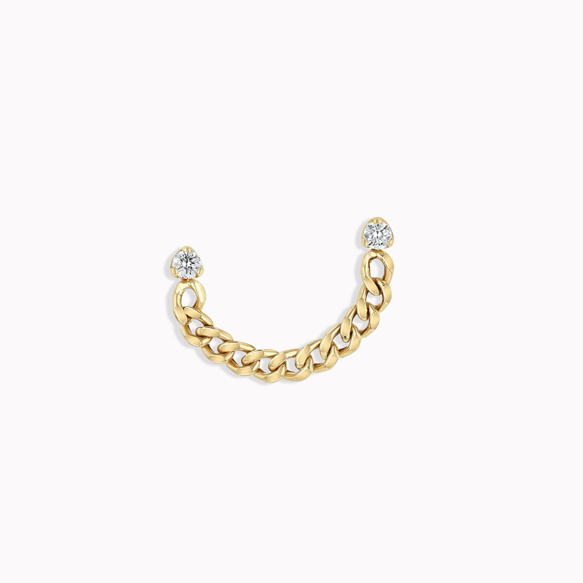 Double Diamond Small Curb Chain Earring – Eliza Page