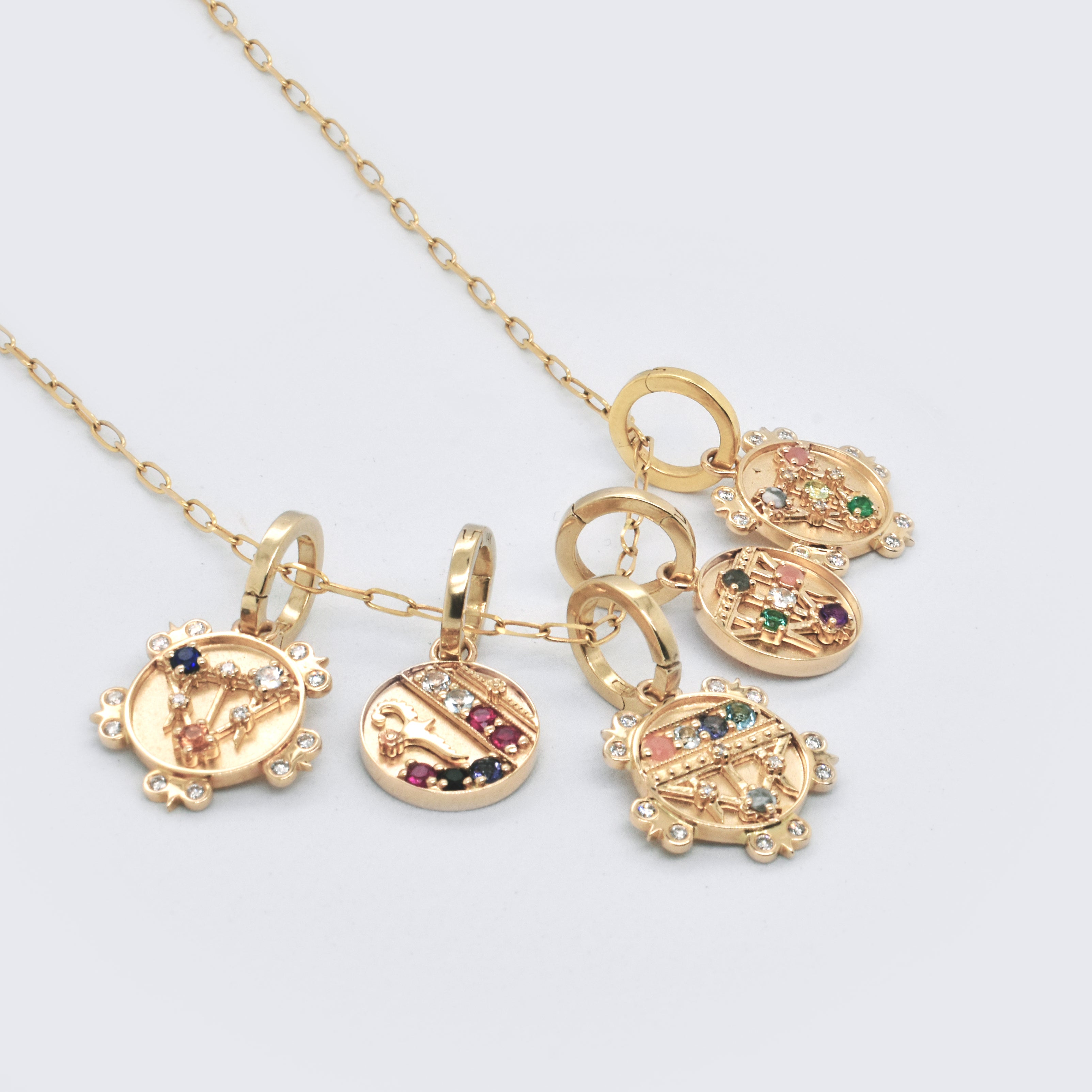 Small Lace Shield Medallion With Florets - "Faith" - 5 Stones - Eliza Page