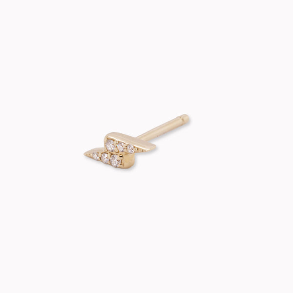 Diamond Lightning Bolt Stud