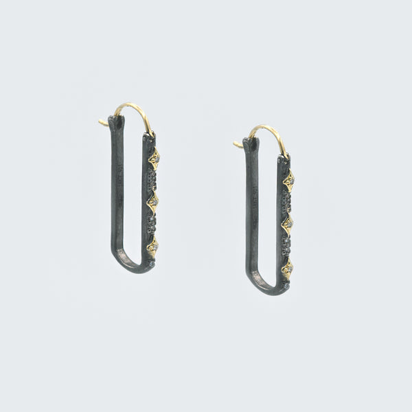 Long Paperclip Crivelli Hoop Earrings - Eliza Page