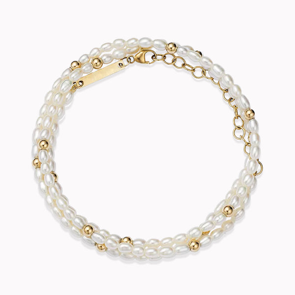 Pearl Bead Wrap Bracelet & Necklace