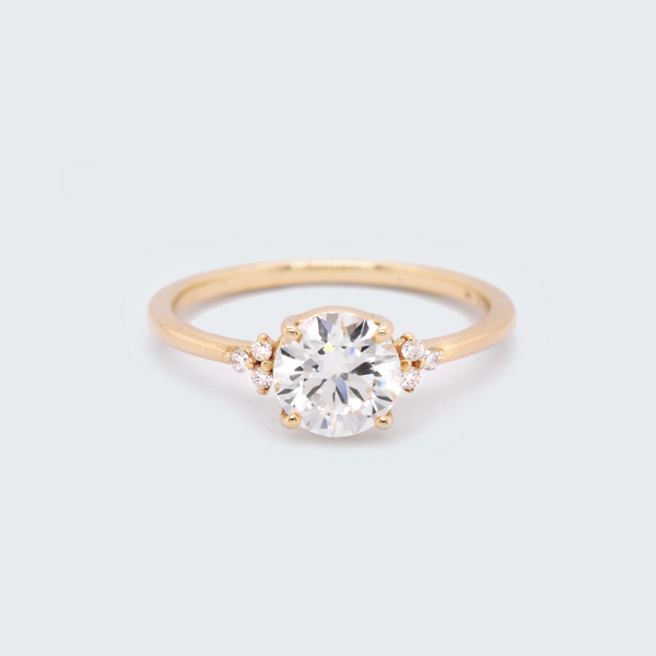 Anne 1.10 Round White Diamond Engagement Ring - Eliza Page
