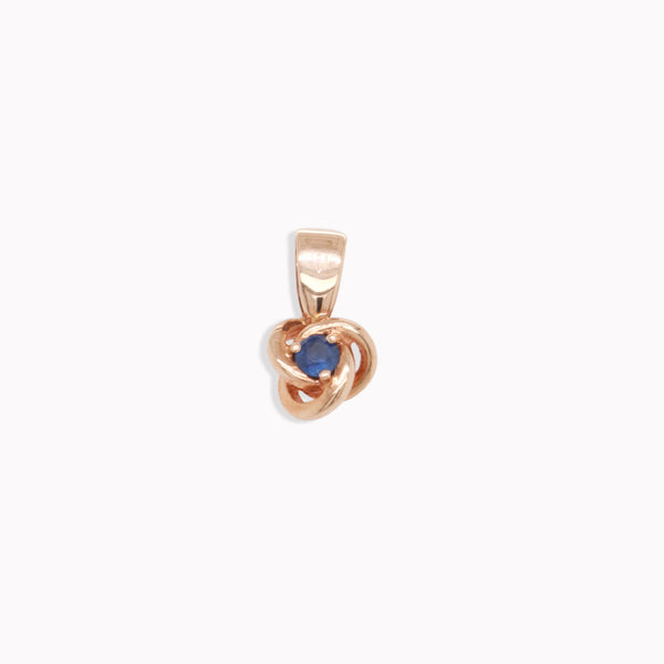 Rose Gold Sapphire Love Knot Charm