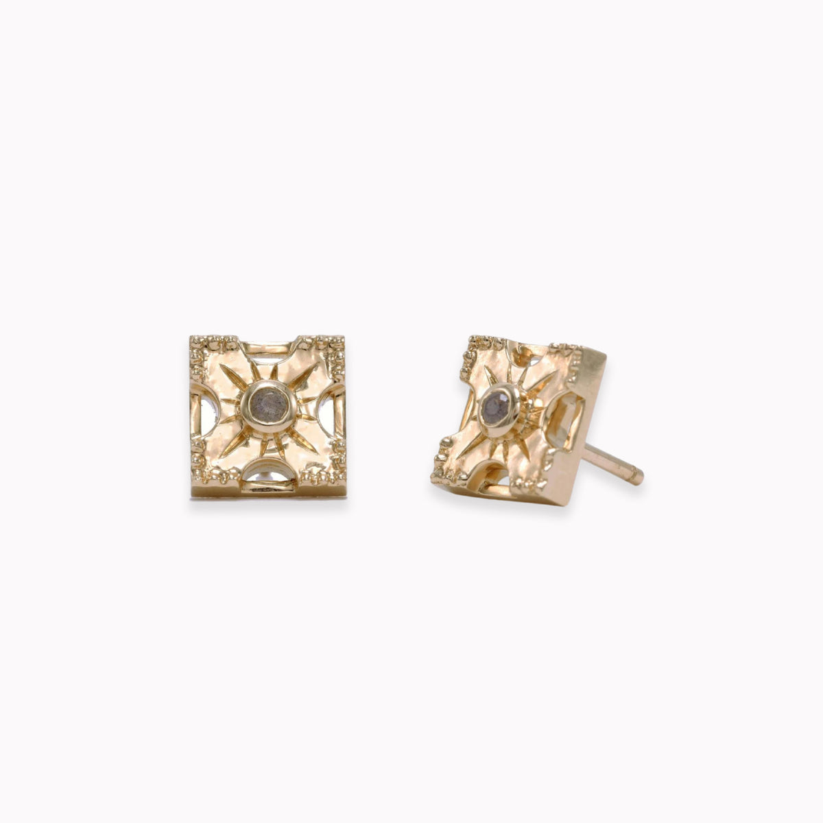 K14 Single-stone Gold Earrings With Light Blue,white,red,pink,purple,black  Zircons.stud Earrings for Kids.girl's Earrings.valentine's Gift - Etsy