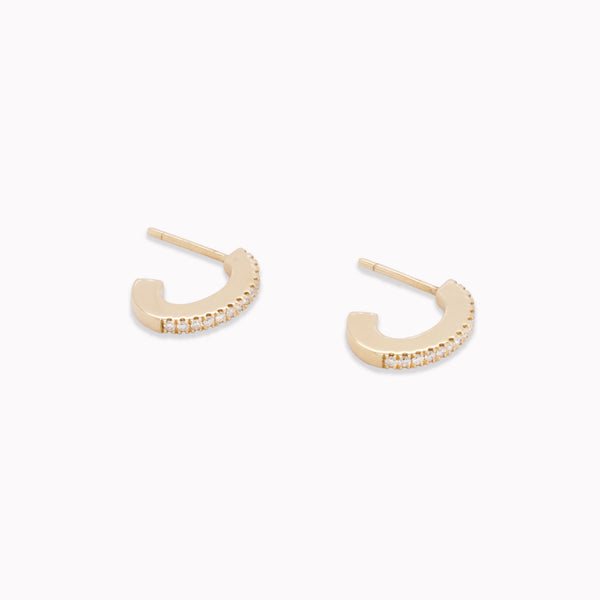 Petite Open Diamond Hoop Earrings